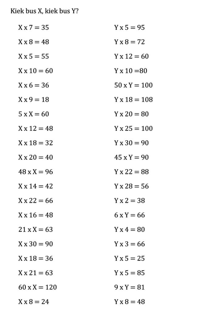 Multiplikation mit XY