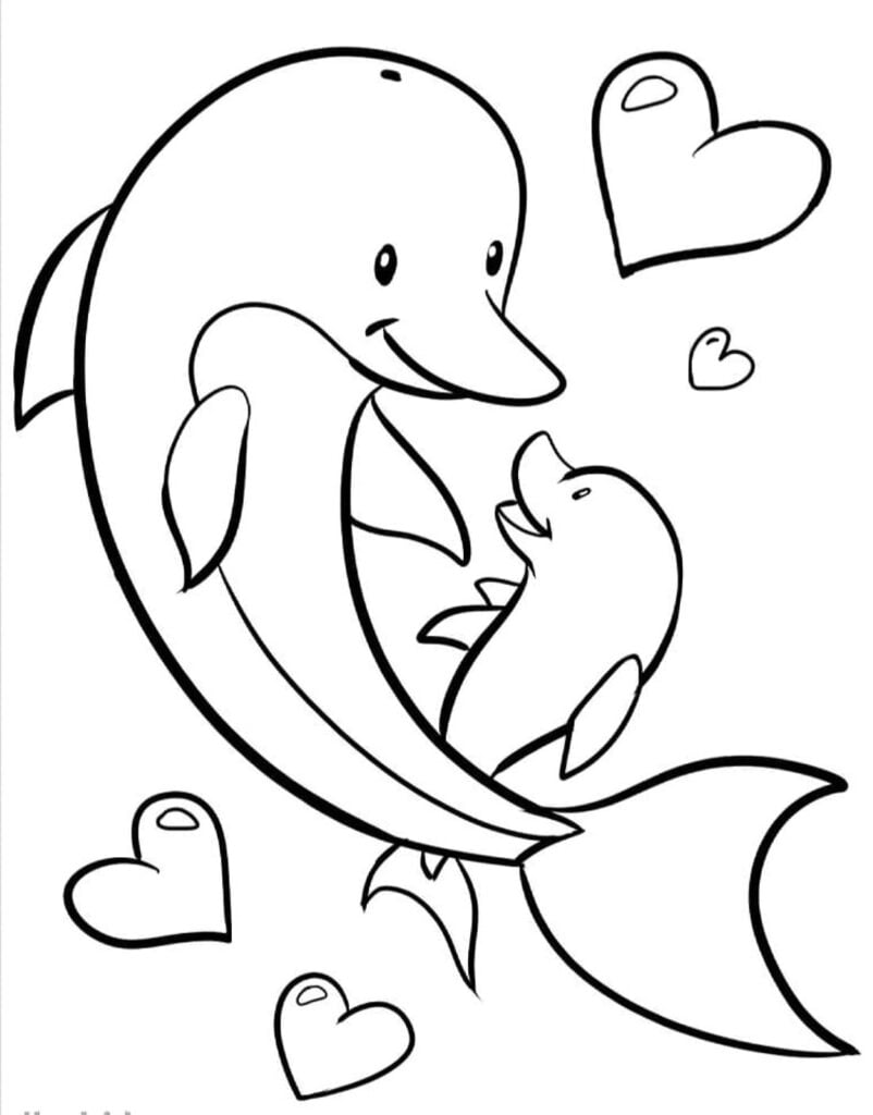 Dauphins coloriage