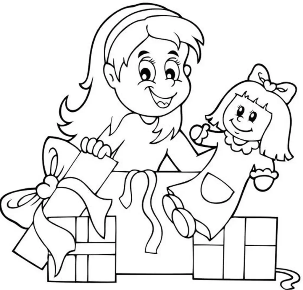 Geschenkpuppe Ausmalbilder