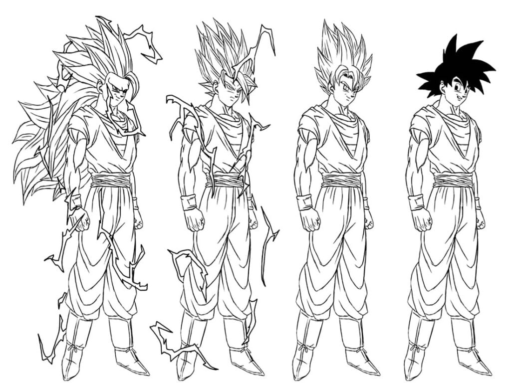 Dragon ballz Songoku para colorear