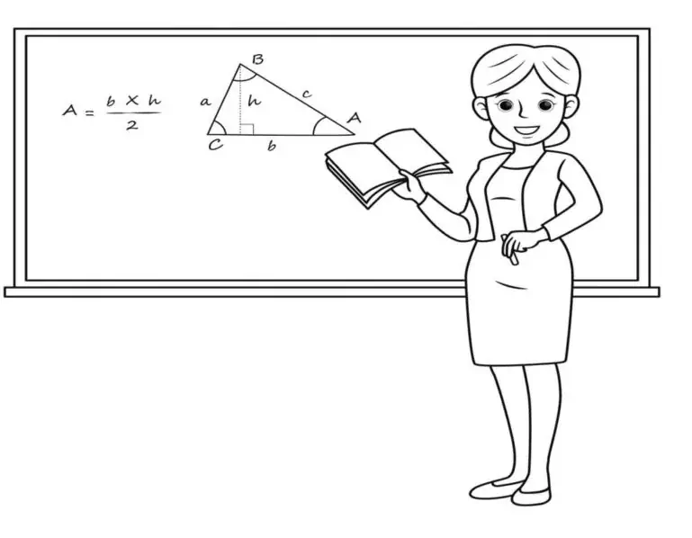 Der Lehrer unterrichtet Geometrie