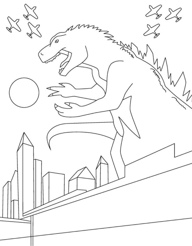 Godzilla godzilla kleurplaat