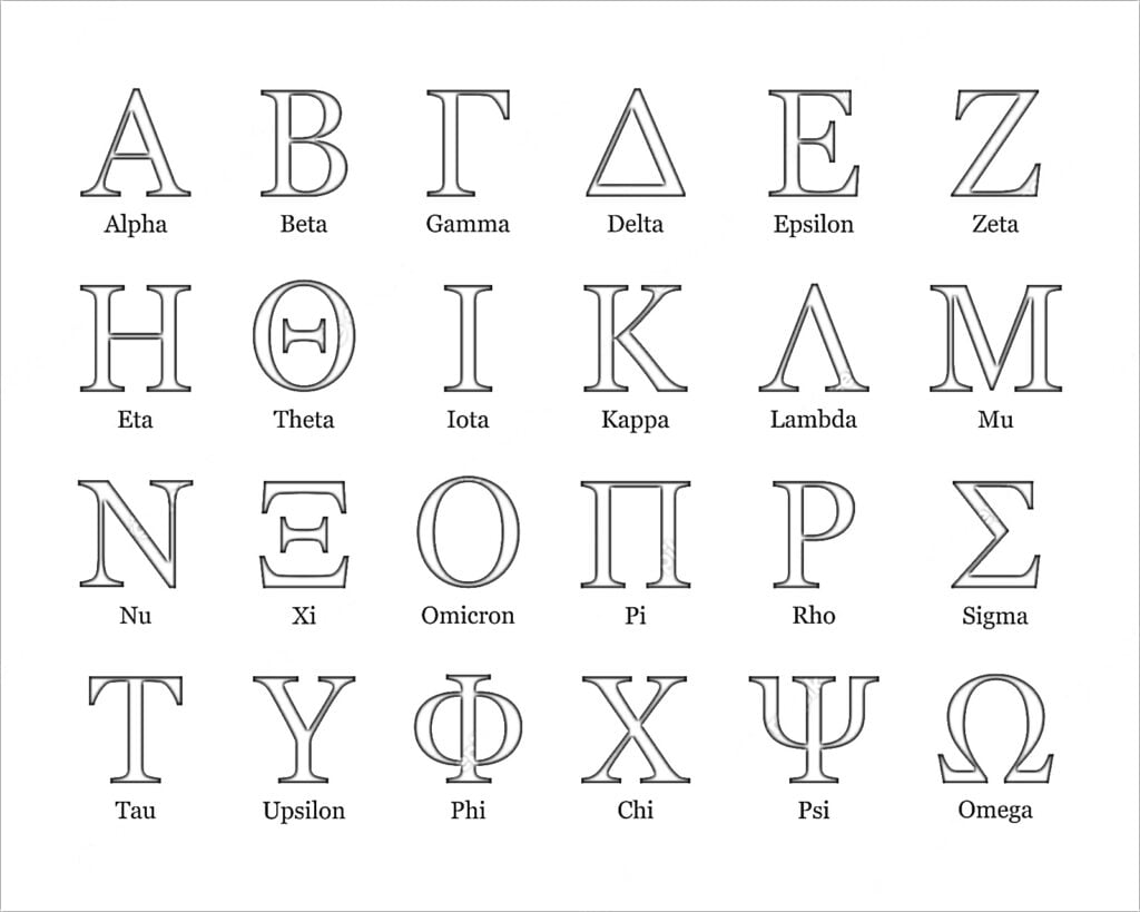 Alfabetul grecesc pentru a colora