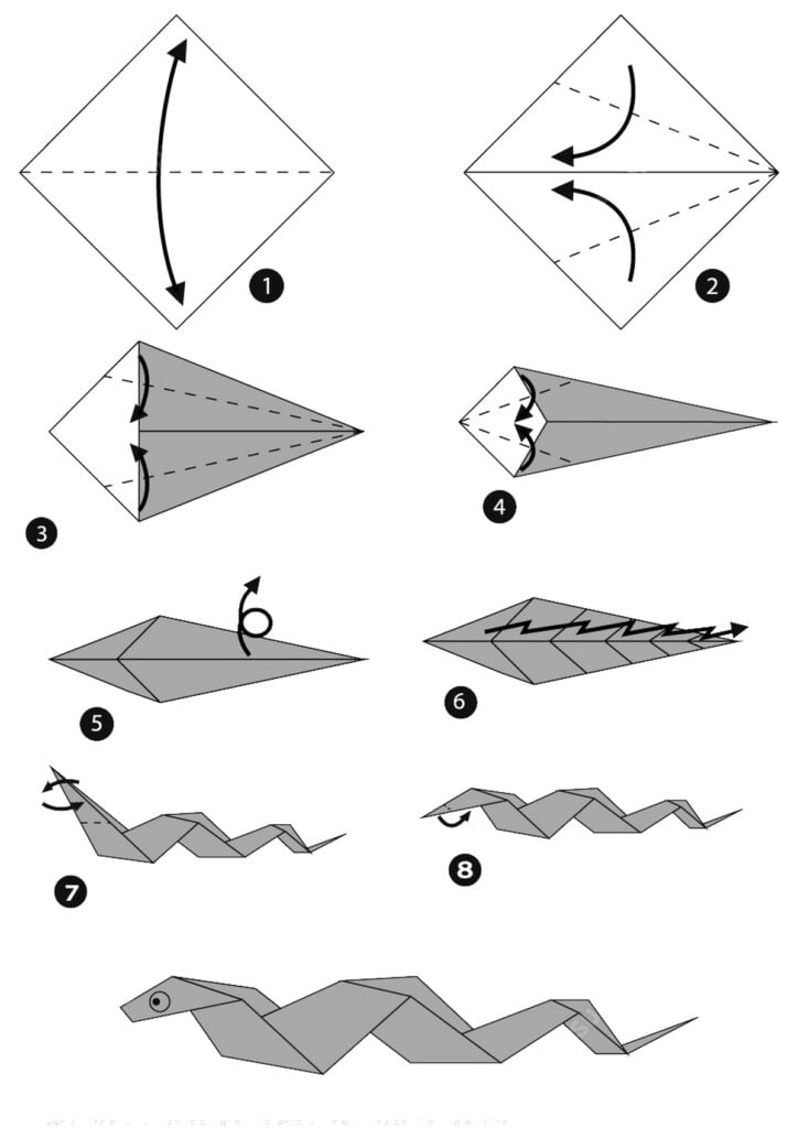 Slangefold af papir