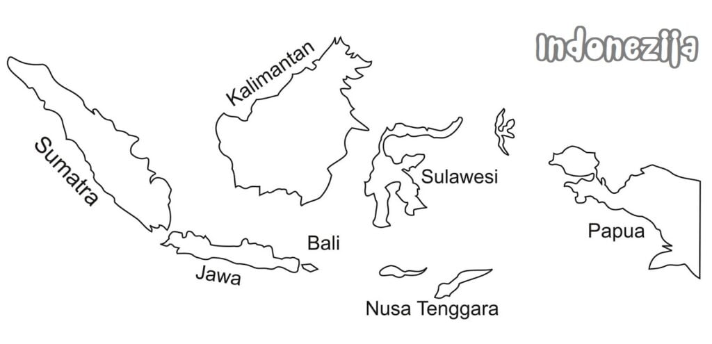 Indonezija žemėlapis spalvinimas