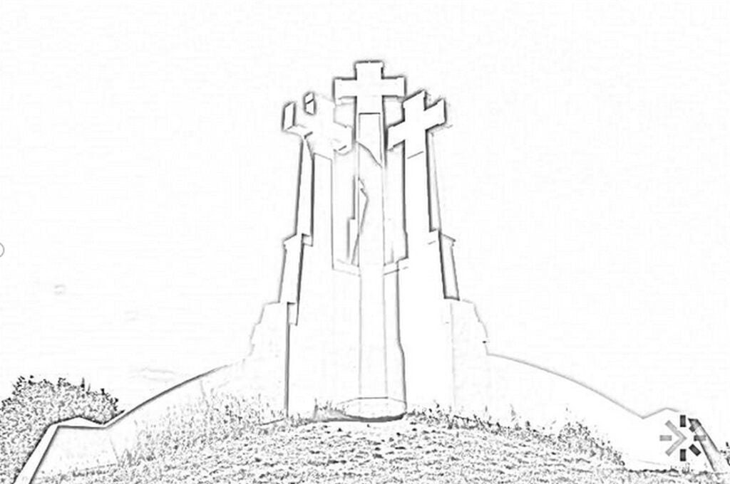 Dibujo de Colina de las Cruces para colorear