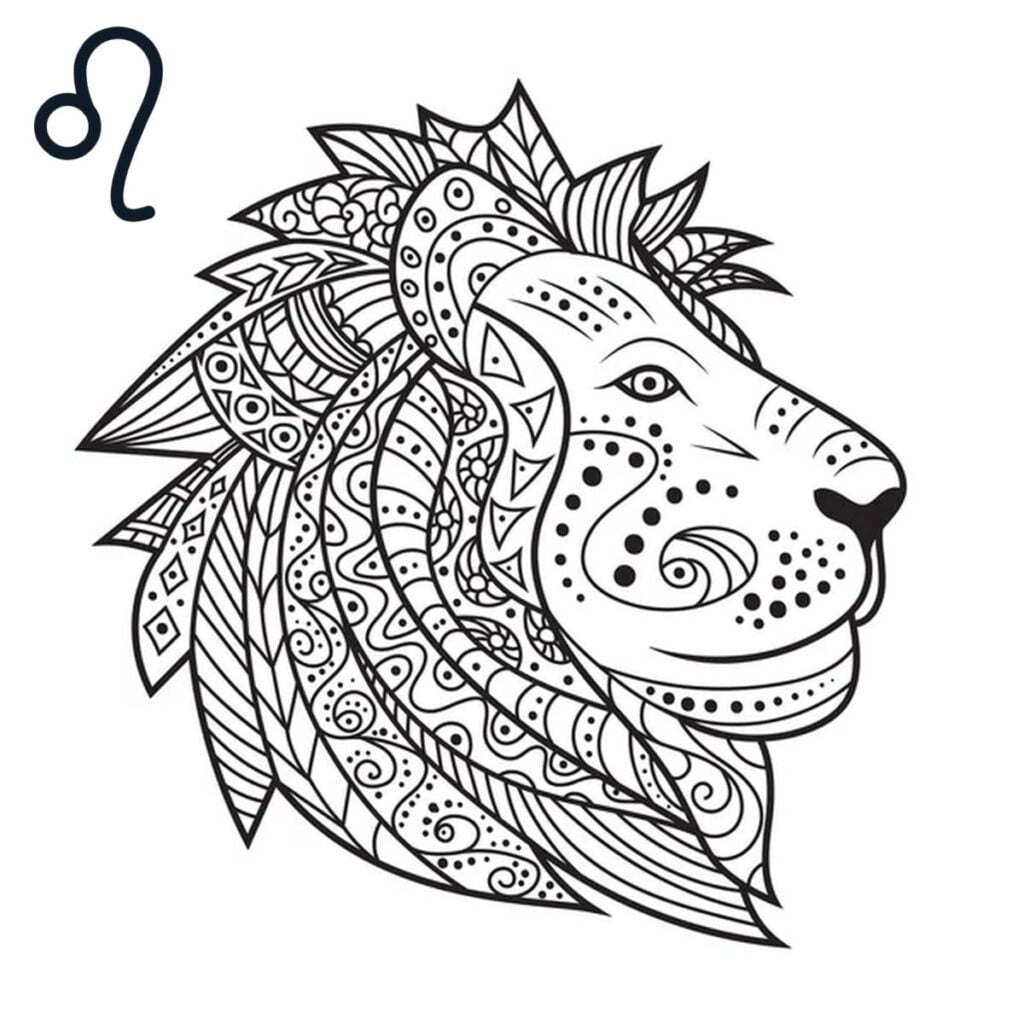 Pagina da colorare del segno zodiacale Leone