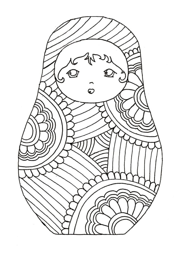 Matryoshka om in te kleur