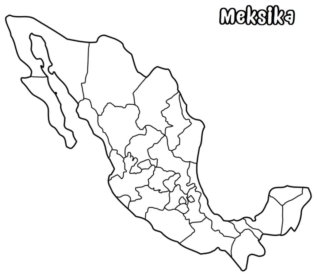 Carte du Mexique coloriage