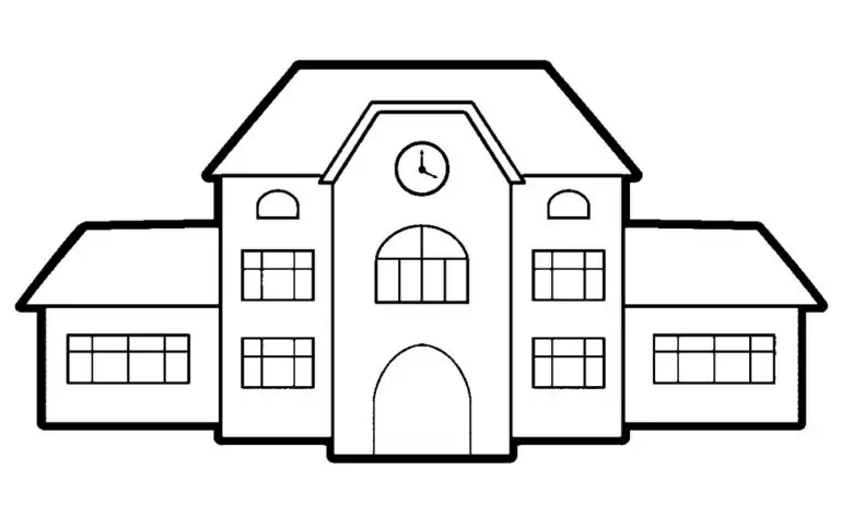 Schulgebäude Ausmalbilder
