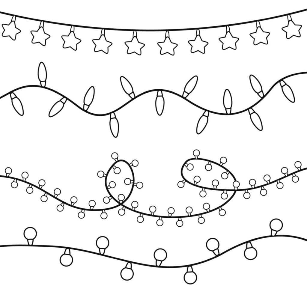 Les lumières du Nouvel An coloriage