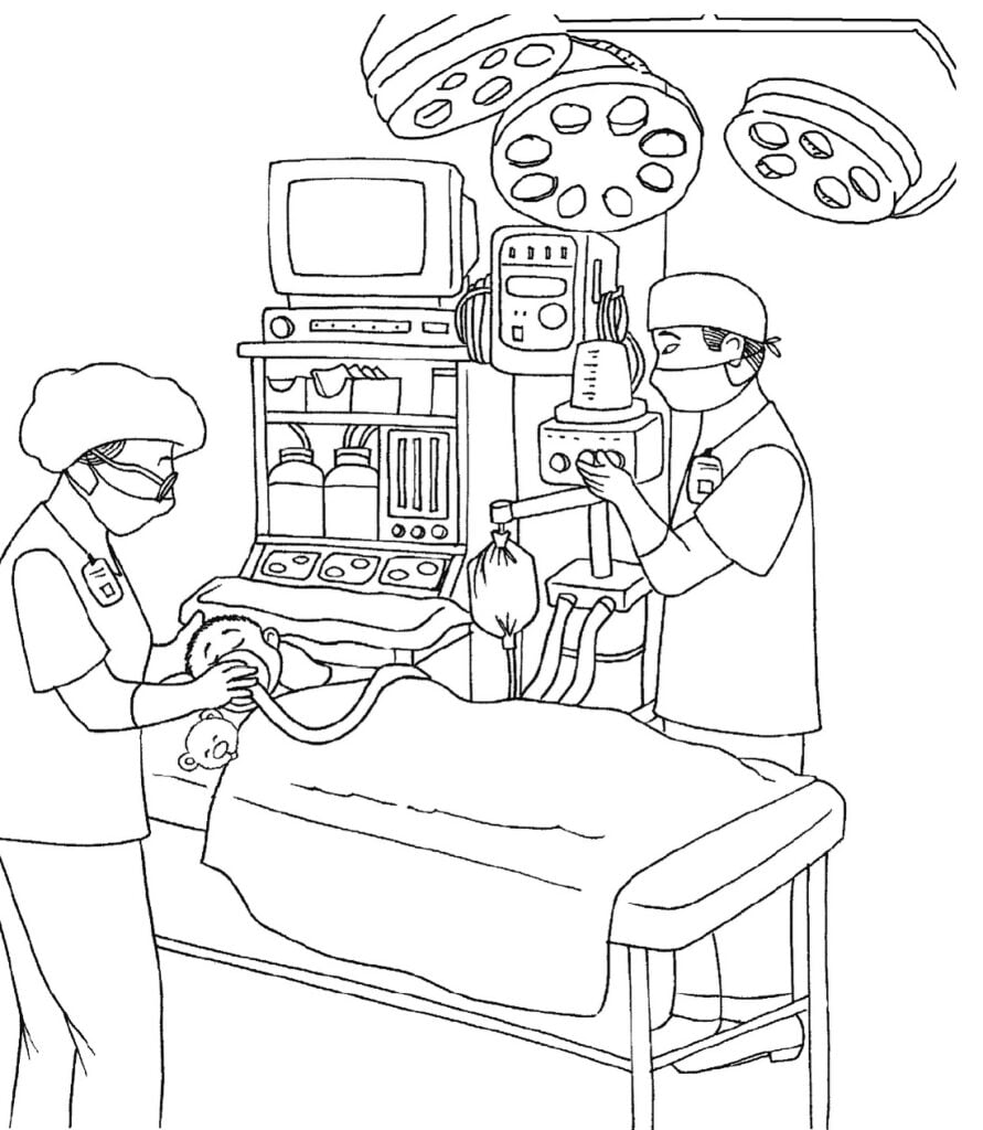 색칠 공부을 위해 병원에서 의료 수술