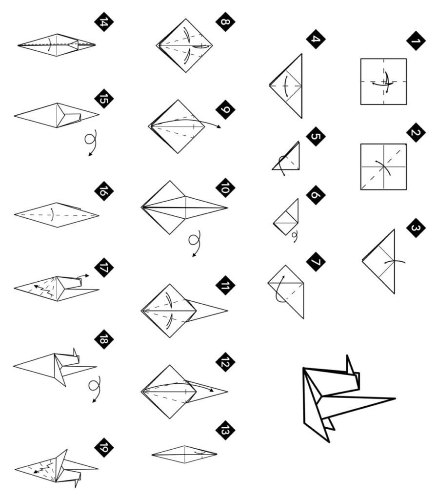 Pássaro de origami