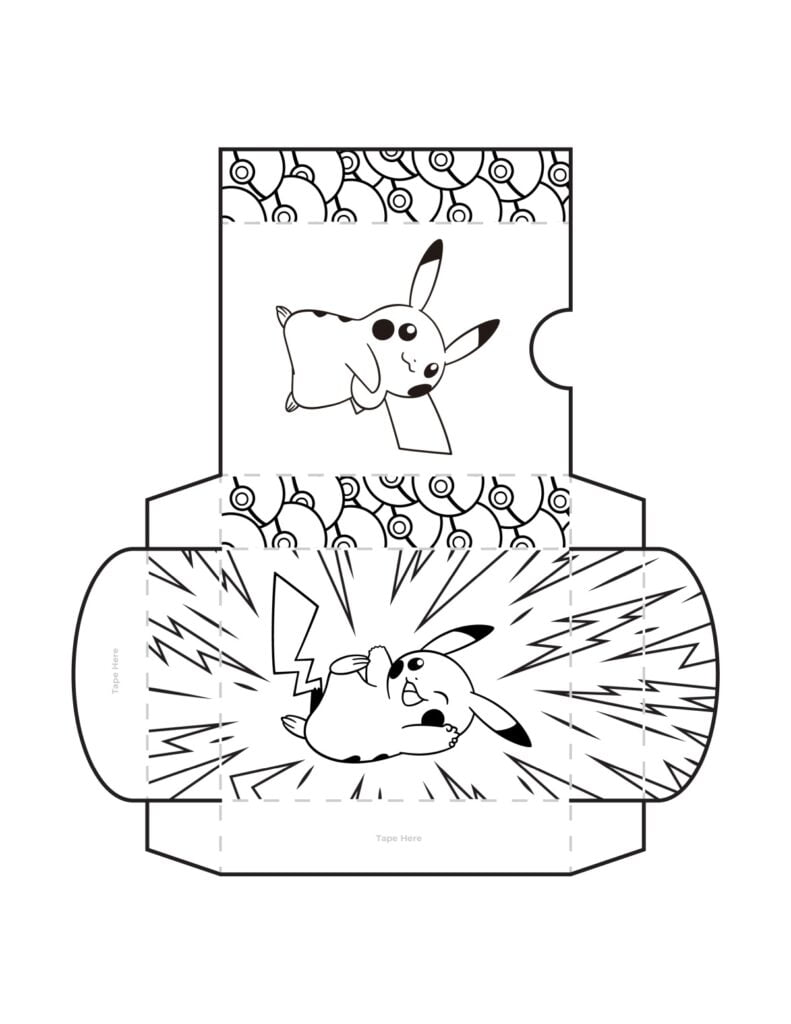 Pikachu bretteboks laget av papir