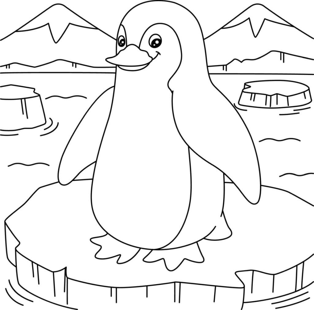 Pingüino para colorear