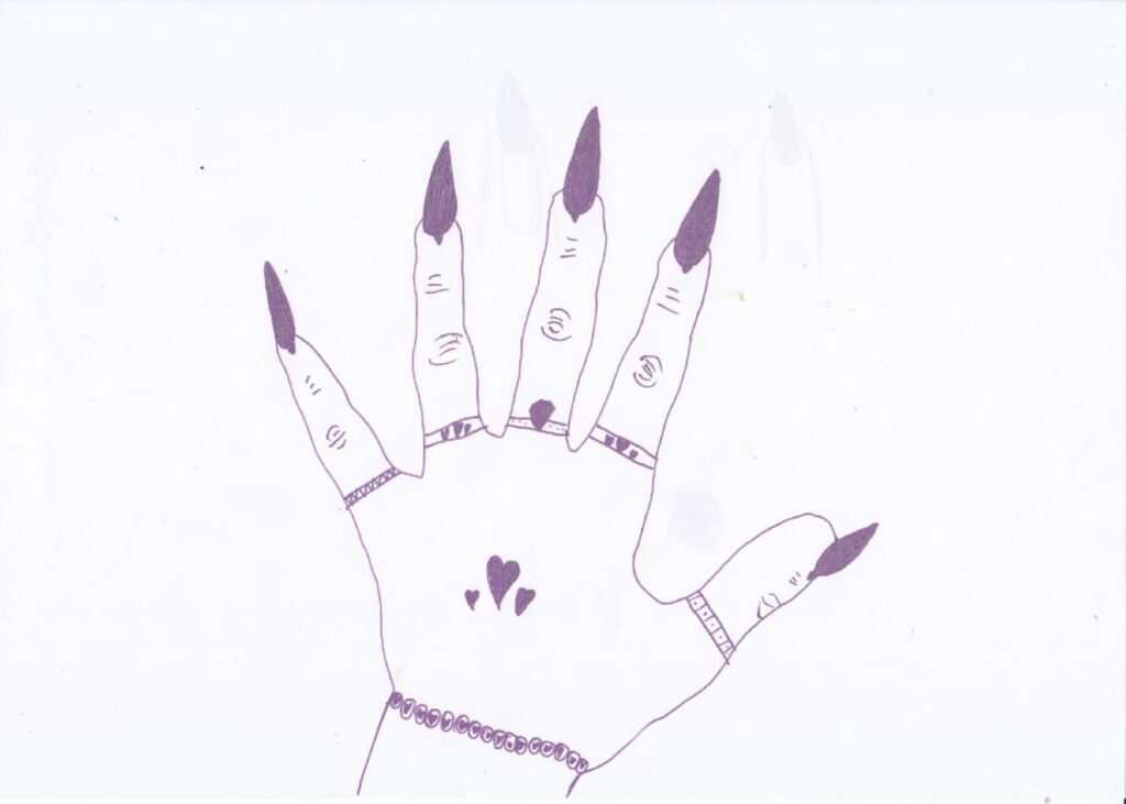 Dibujo de uñas extendidas