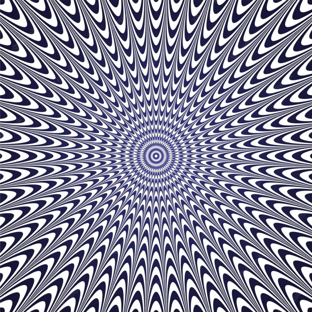 optiese illusie pulserende sirkel.