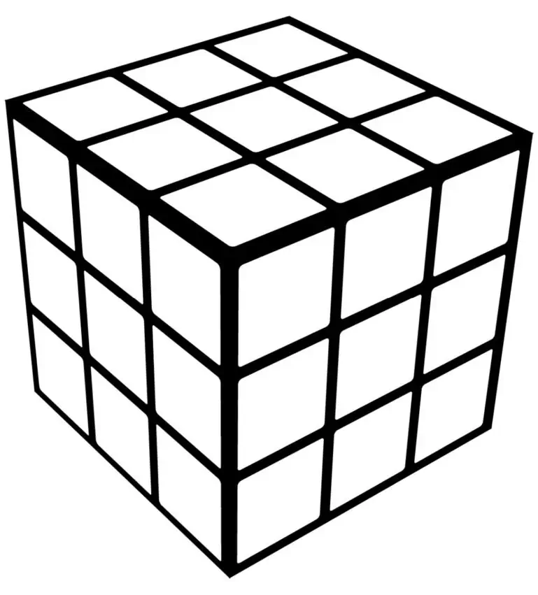 mchemraba wa rubik kwa rangi. Kuchorea mchemraba wa Rubik.