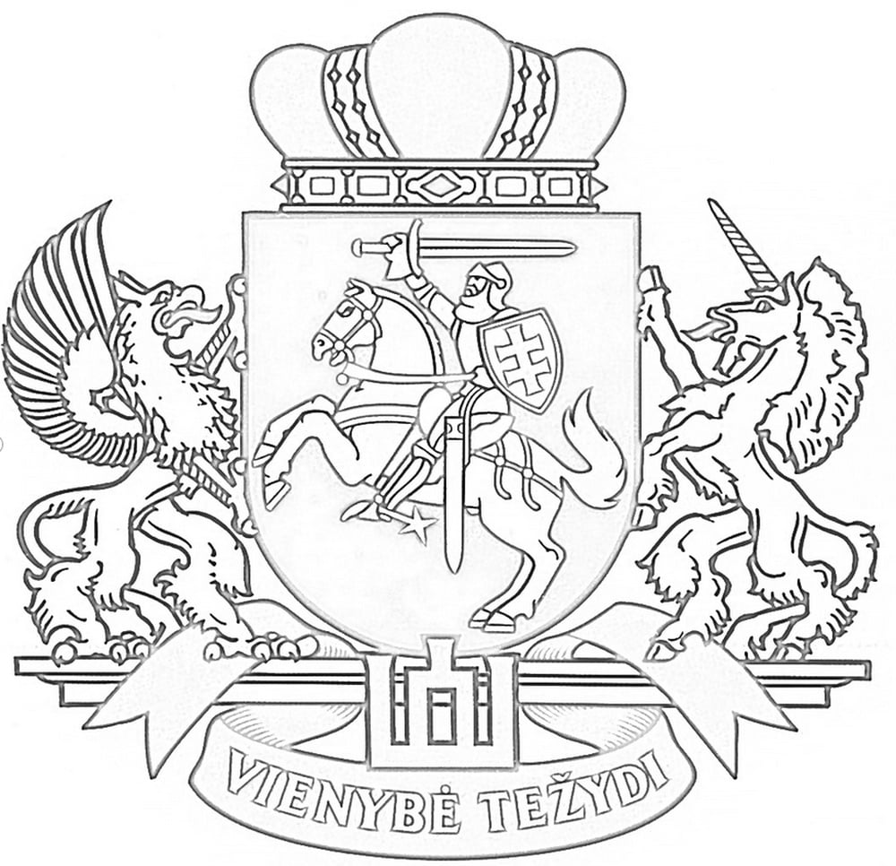 El escudo de armas del Seimas de la República de Lituania, el símbolo de la unidad