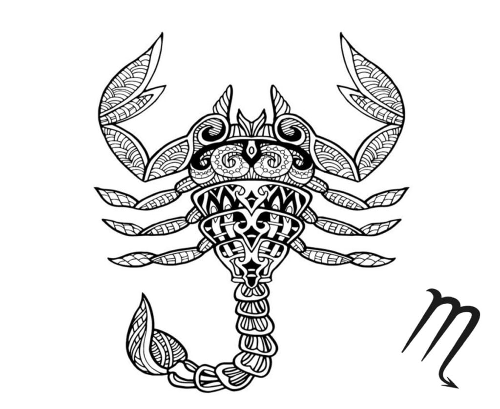 Skorpionas zodiako ženklas spalvinti