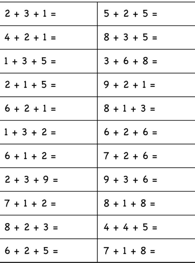 La composición para niños de primer grado es de tres números.