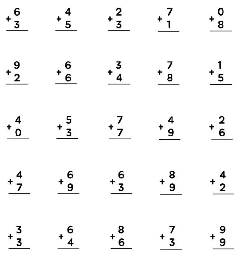 Matematikksammensetning i spalter for førsteklassinger
