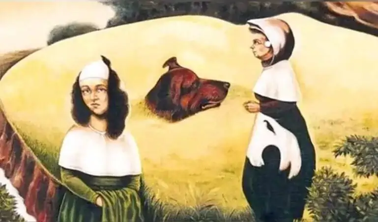 Trouvez le chien, les femmes et le visage