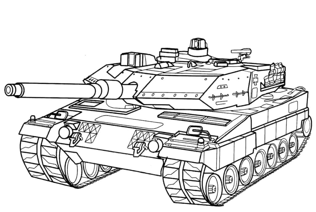 Tanque alemán LEOPARD para colorear