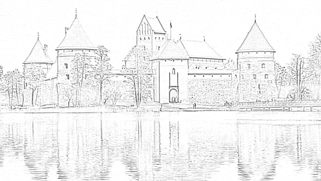 Château de Trakai coloriage