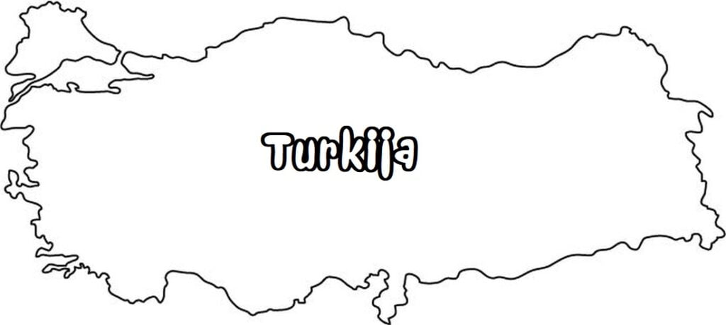 Mapa de Turquía para colorear