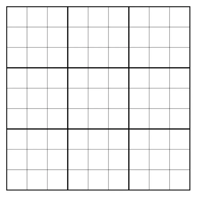 Tühi sudoku printimiseks