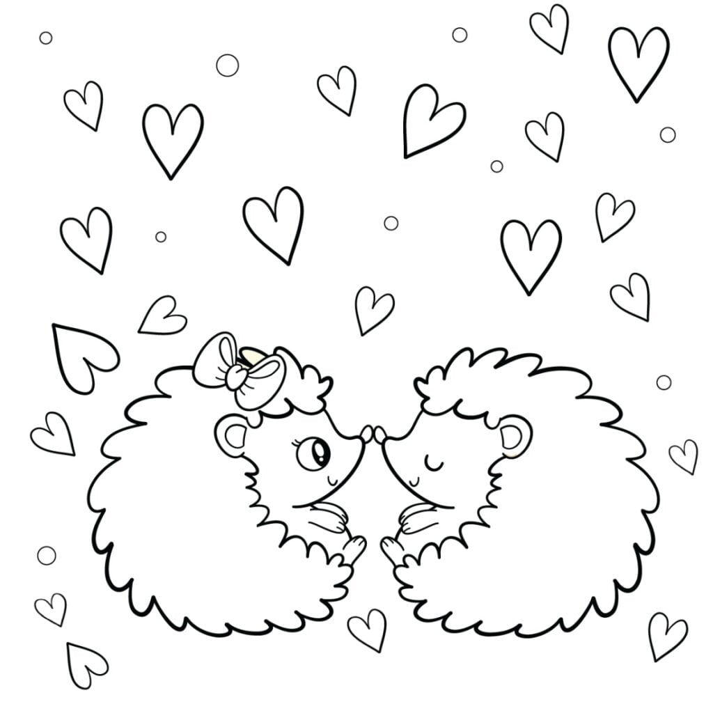 Saint Valentin d'amour coloriage  