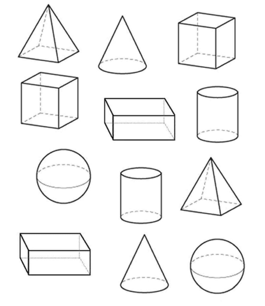 Formes 3D coloriage