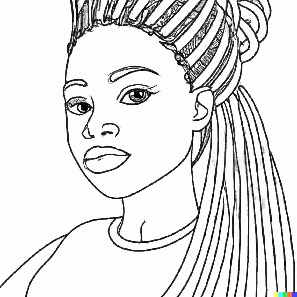 Африканська жінка для розмальовки