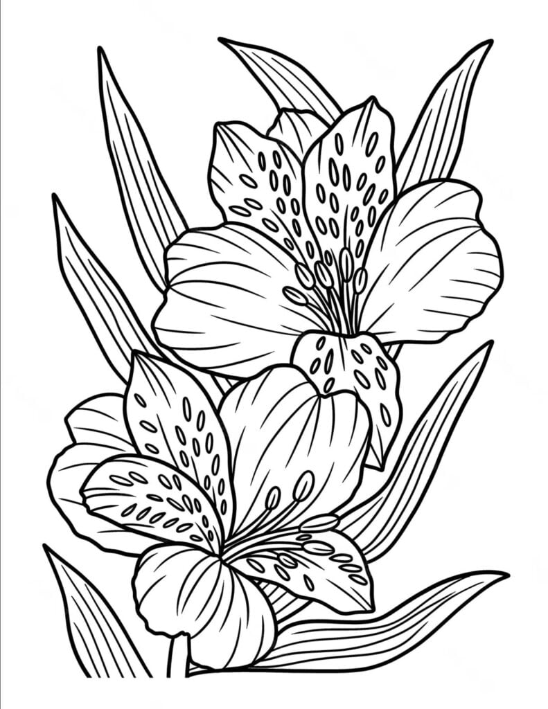 Renklendirme için Alstroemeria