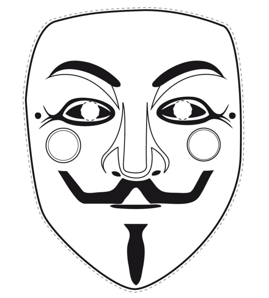 Anonyymi naamio värityskuvat