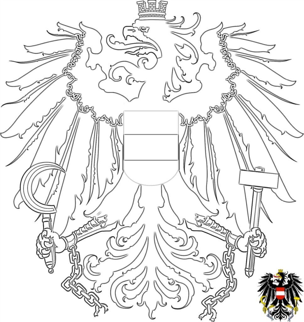 Escudo de armas de Austria para colorear