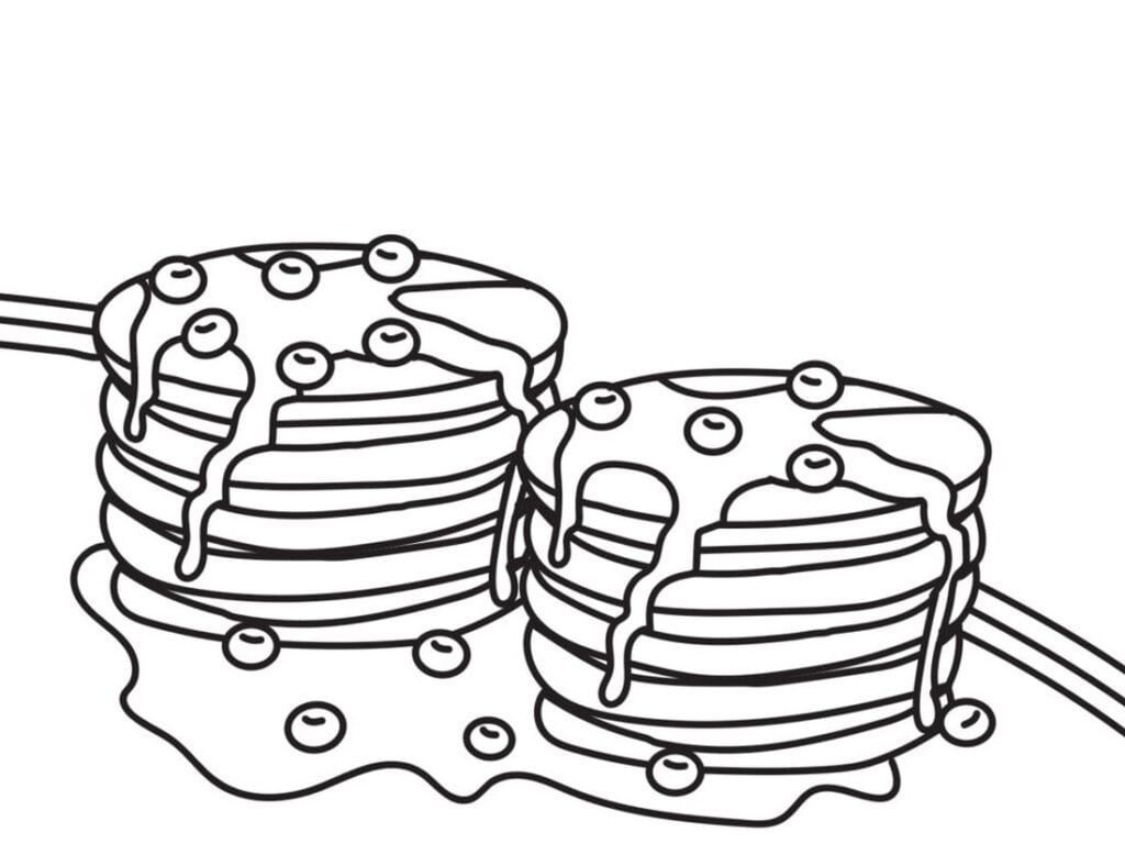 Pannenkoeken met jam kleurplaat