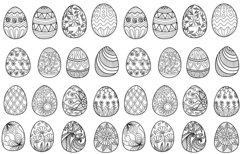 Renklendirmek için bir sürü yumurta