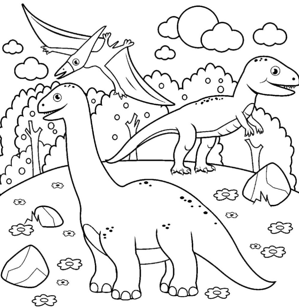 Dinosourusse om in te kleur
