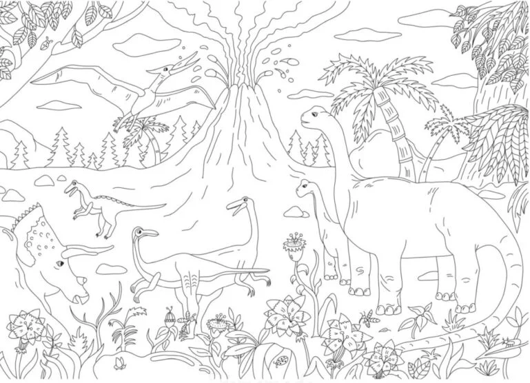 Dinosaurer i oldtiden, da vulkanen brød ud