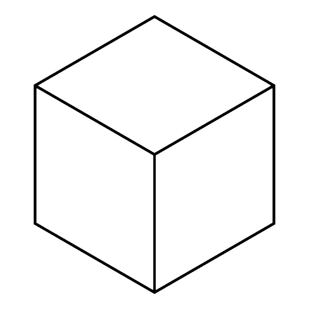 ぬりえ用立方体、長方形の平行線
