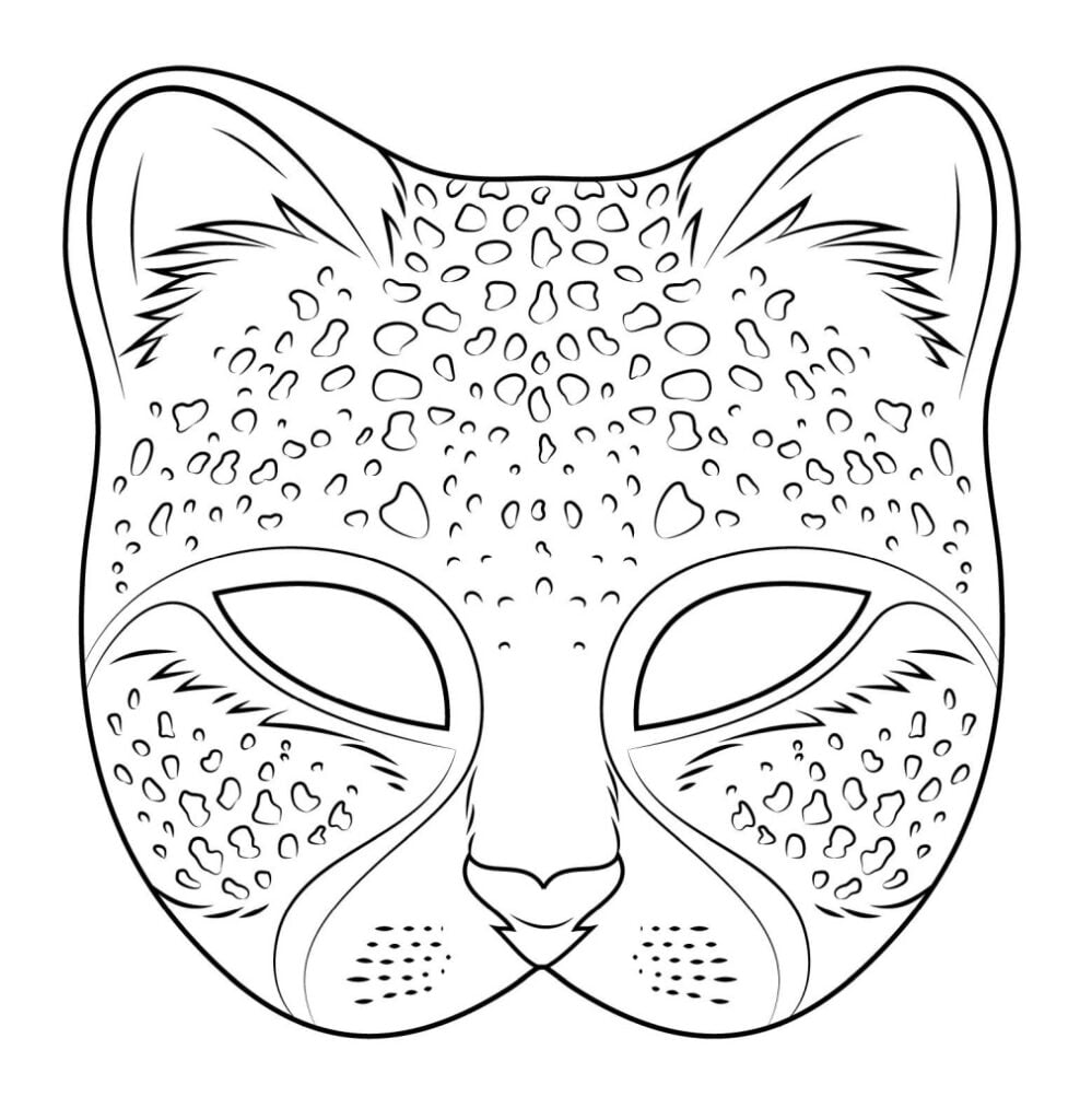 Leopardmaske for fargelegging