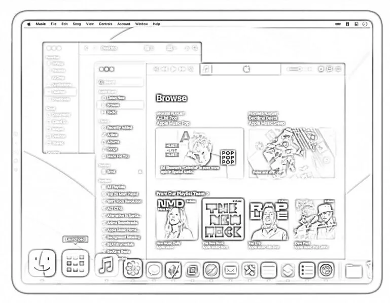 MAC OS omaľovánky 