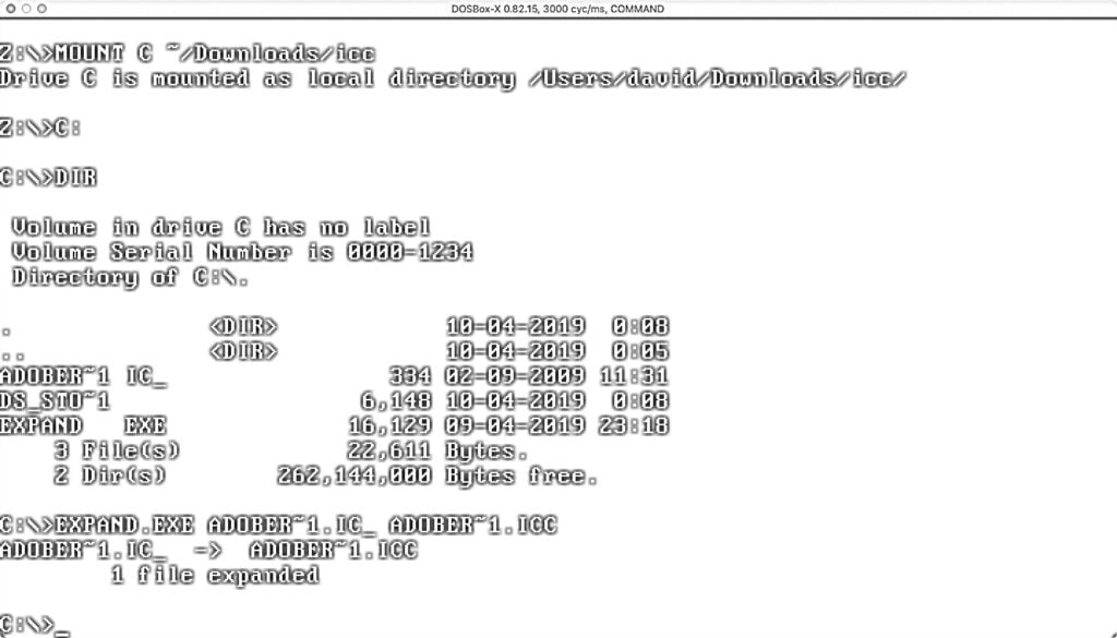 MS DOS krāsojamās lapas