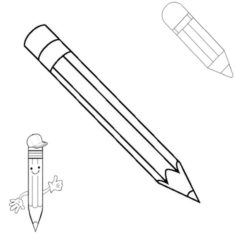 Bleistift Ausmalbilder. Drei Bleistifte