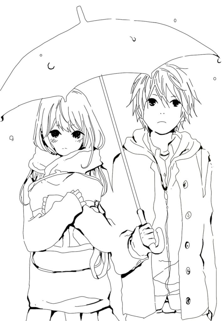 Anime sous le parapluie