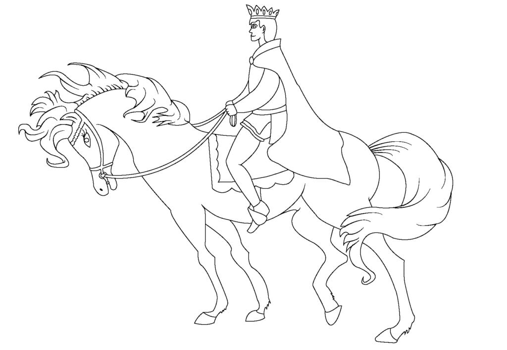 Prinz auf einem weißen Pferd