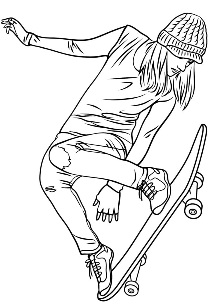Skateboarder kwa rangi