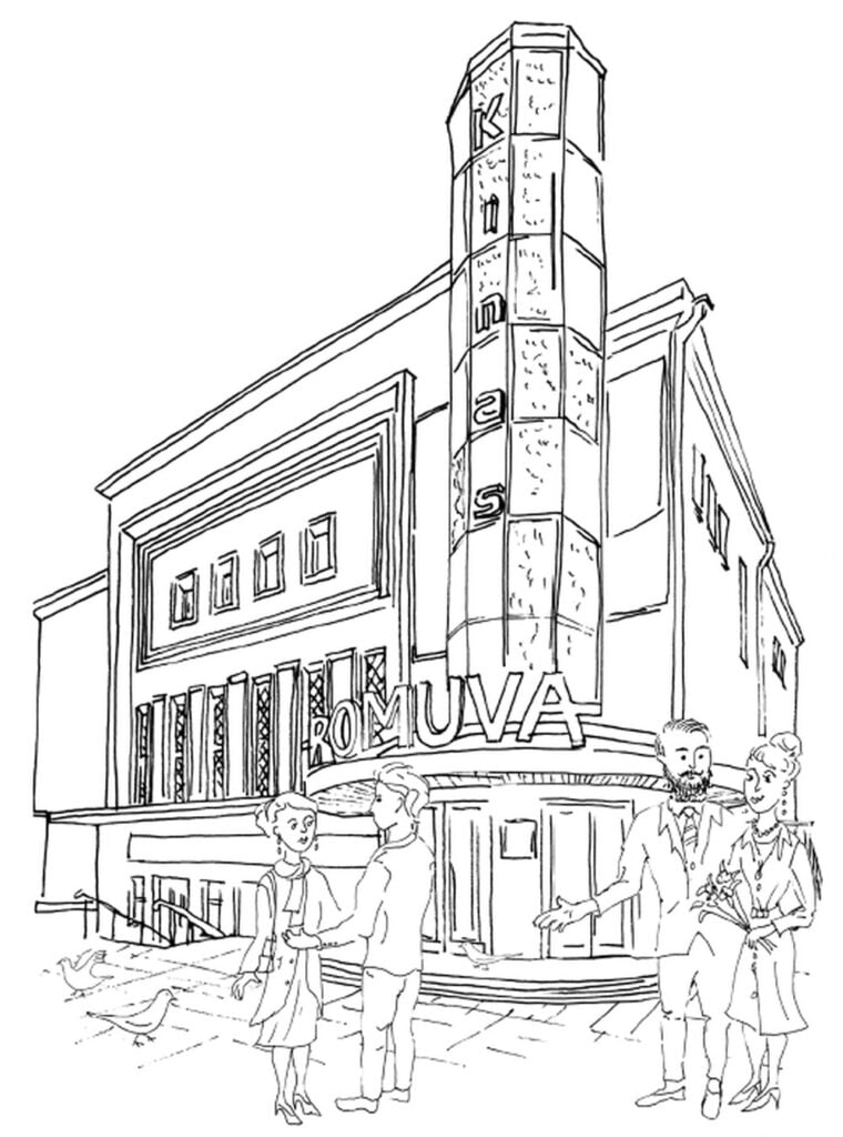 Kaunas Cinema "Romuva" upang kulayan